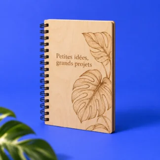 Carnet en bois · Vos idées gravées